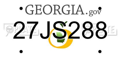 27JS288 Georgia License Plate
