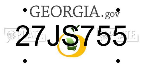 27JS755 Georgia License Plate