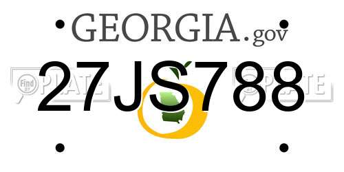27JS788 Georgia License Plate