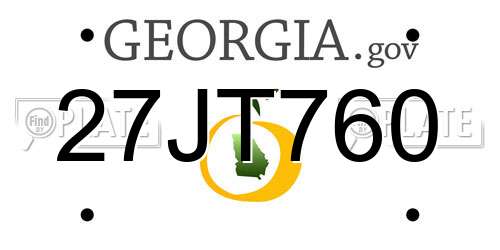27JT760 Georgia License Plate