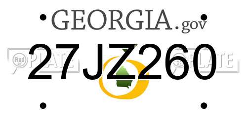 27JZ260 Georgia License Plate