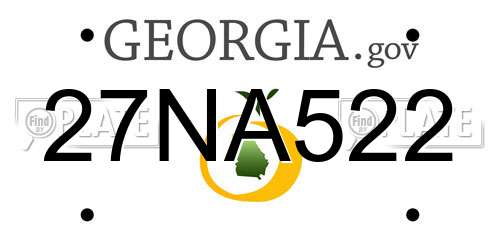 27NA522 Georgia License Plate