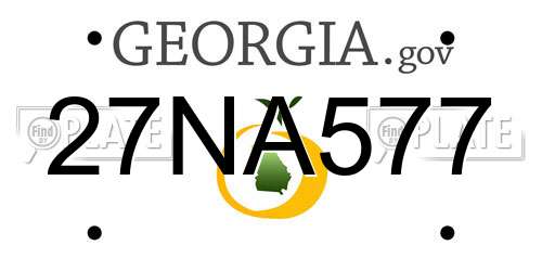 27NA577 Georgia License Plate