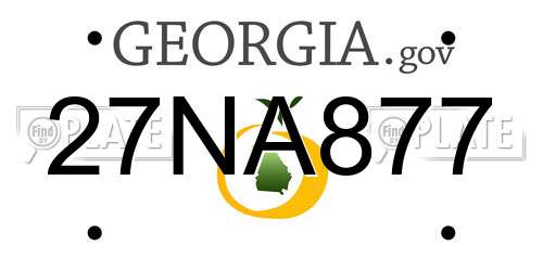 27NA877 Georgia License Plate
