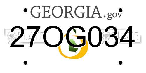 27OG034 Georgia License Plate