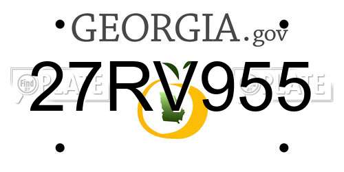 27RV955 Georgia License Plate
