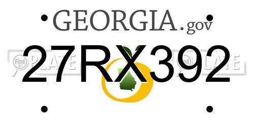 27RX392 Georgia License Plate