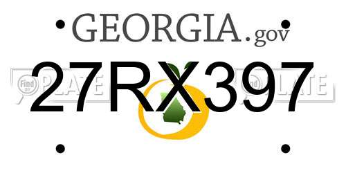 27RX397 Georgia License Plate