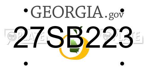 27SB223 Georgia License Plate