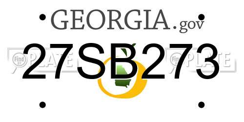27SB273 Georgia License Plate