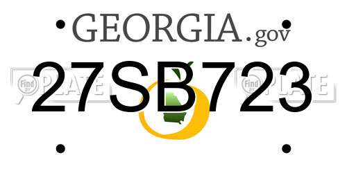 27SB723 Georgia License Plate