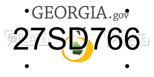 27SD766 Georgia License Plate