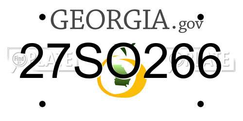 27SO266 Georgia License Plate