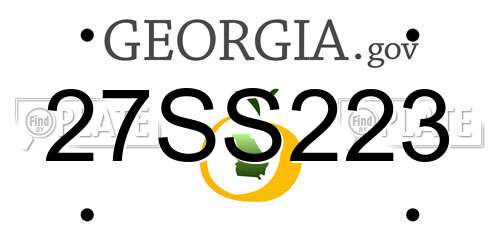 27SS223 Georgia License Plate