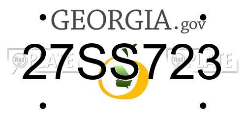 27SS723 Georgia License Plate
