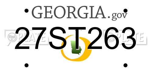 27ST263 Georgia License Plate