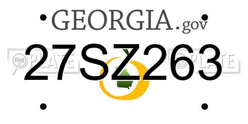 27SZ263 Georgia License Plate