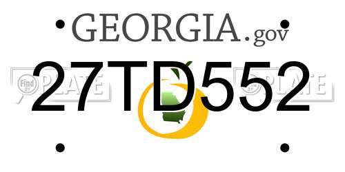 27TD552 Georgia License Plate