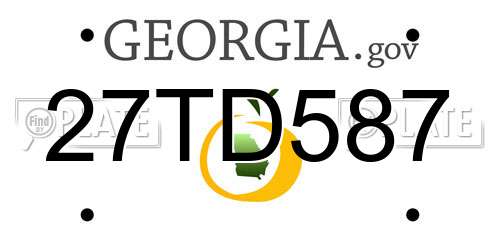 27TD587 Georgia License Plate