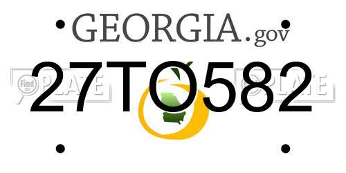 27TO582 Georgia License Plate