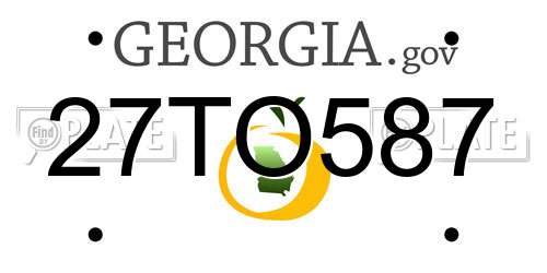 27TO587 Georgia License Plate