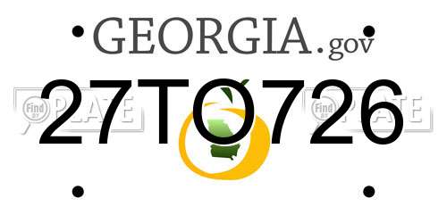 27TO726 Georgia License Plate