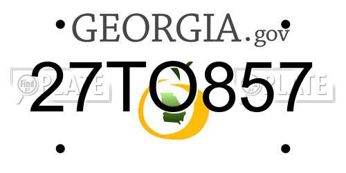 27TO857 Georgia License Plate