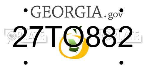 27TO882 Georgia License Plate