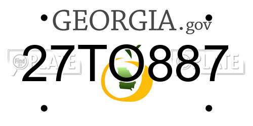 27TO887 Georgia License Plate