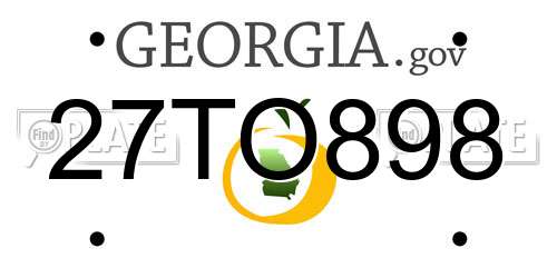27TO898 Georgia License Plate