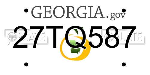 27TQ587 Georgia License Plate