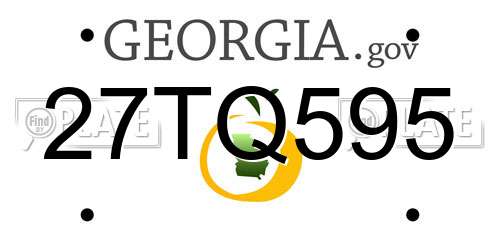 27TQ595 Georgia License Plate