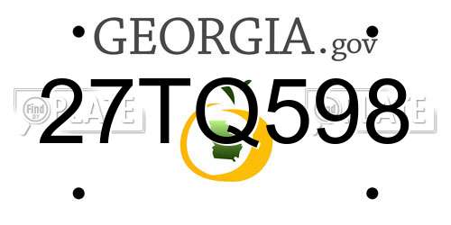27TQ598 Georgia License Plate