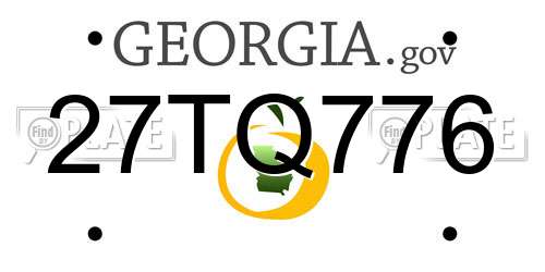 27TQ776 Georgia License Plate