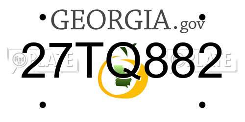 27TQ882 Georgia License Plate