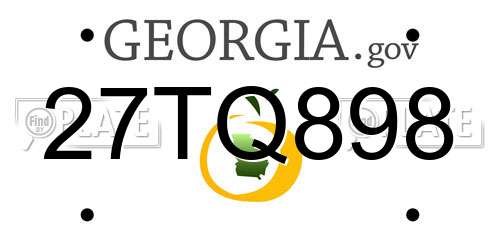 27TQ898 Georgia License Plate