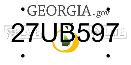 27UB597 Georgia License Plate
