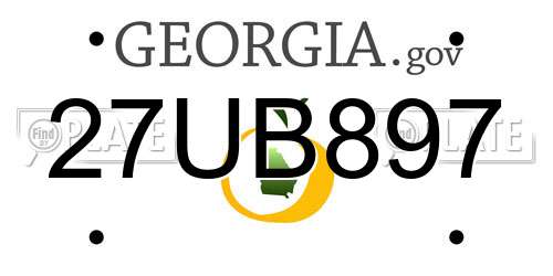 27UB897 Georgia License Plate
