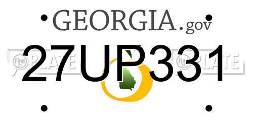 27UP331 Georgia License Plate