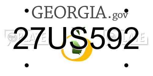 27US592 Georgia License Plate