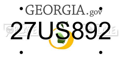 27US892 Georgia License Plate