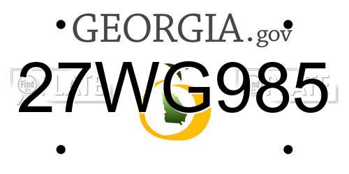 27WG985 Georgia License Plate