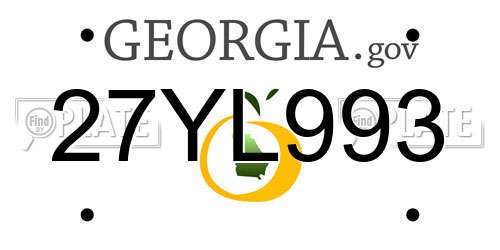 27YL993 Georgia License Plate