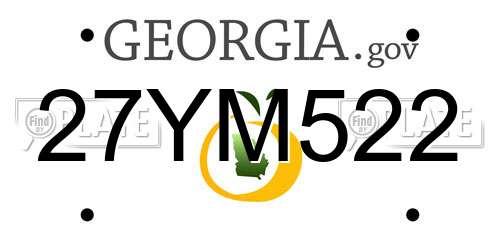 27YM522 Georgia License Plate