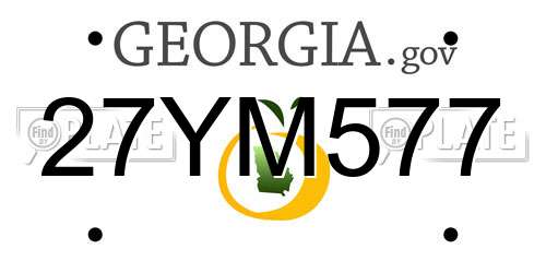 27YM577 Georgia License Plate