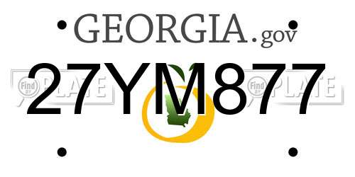 27YM877 Georgia License Plate