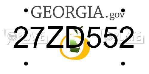 27ZD552 Georgia License Plate