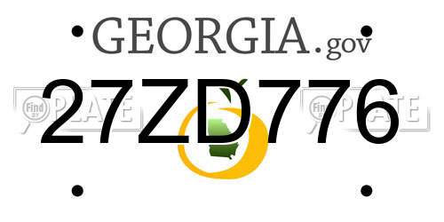 27ZD776 Georgia License Plate