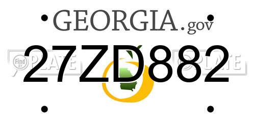 27ZD882 Georgia License Plate
