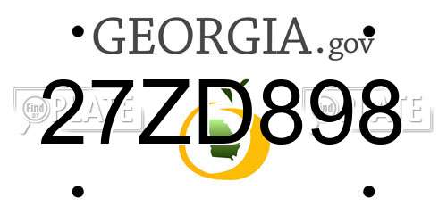 27ZD898 Georgia License Plate
